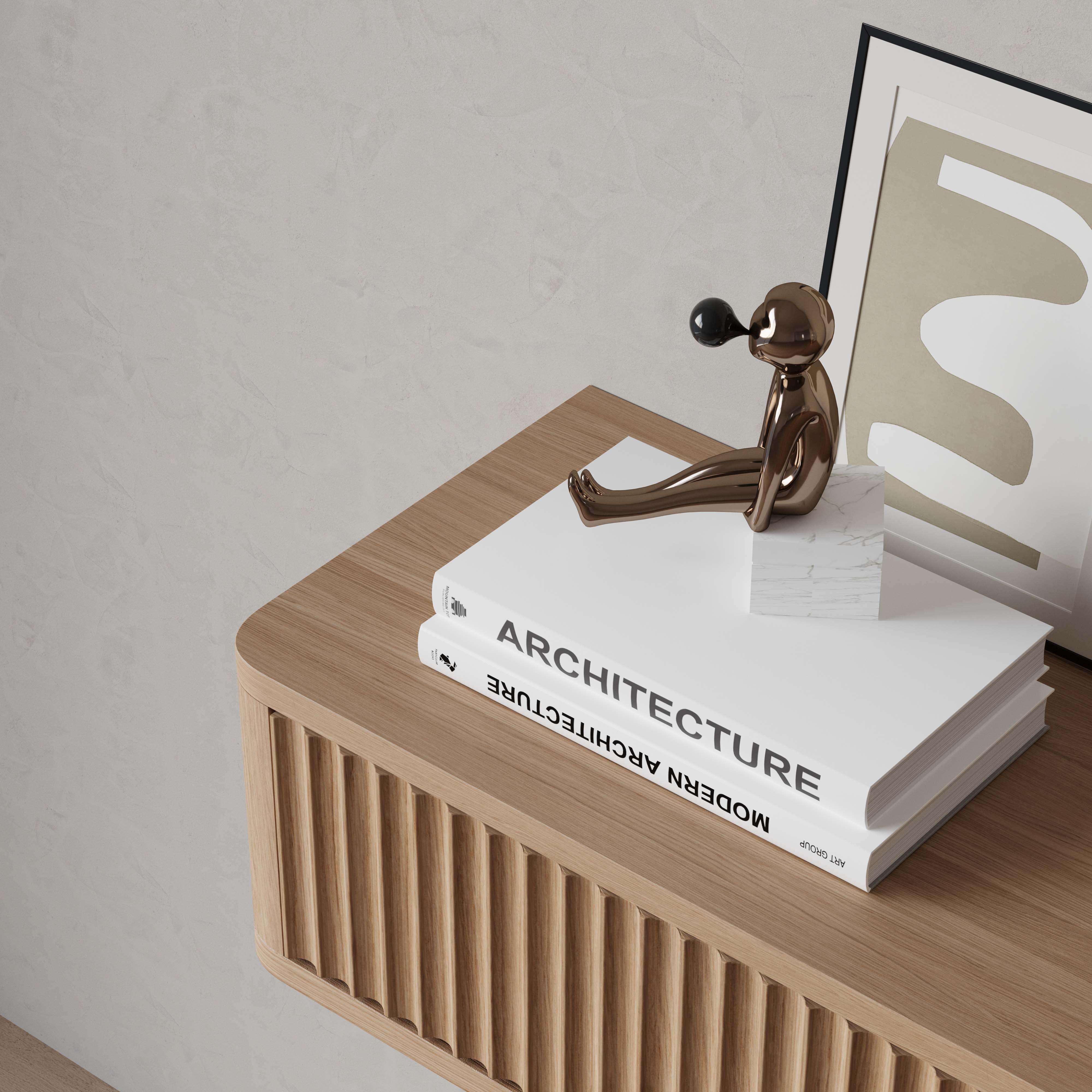 oak floating bedside table, oak floating console table