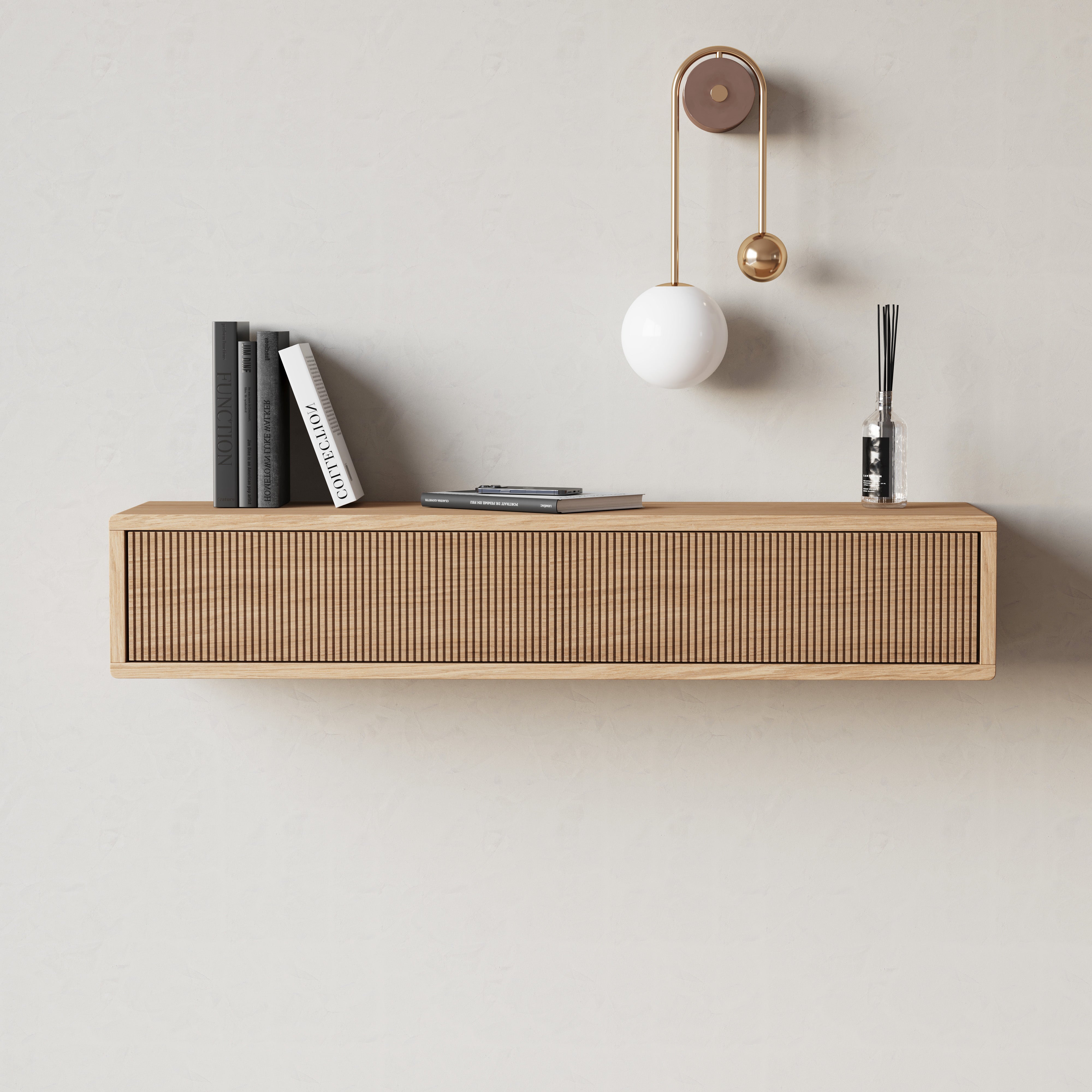 Floating Oak console table