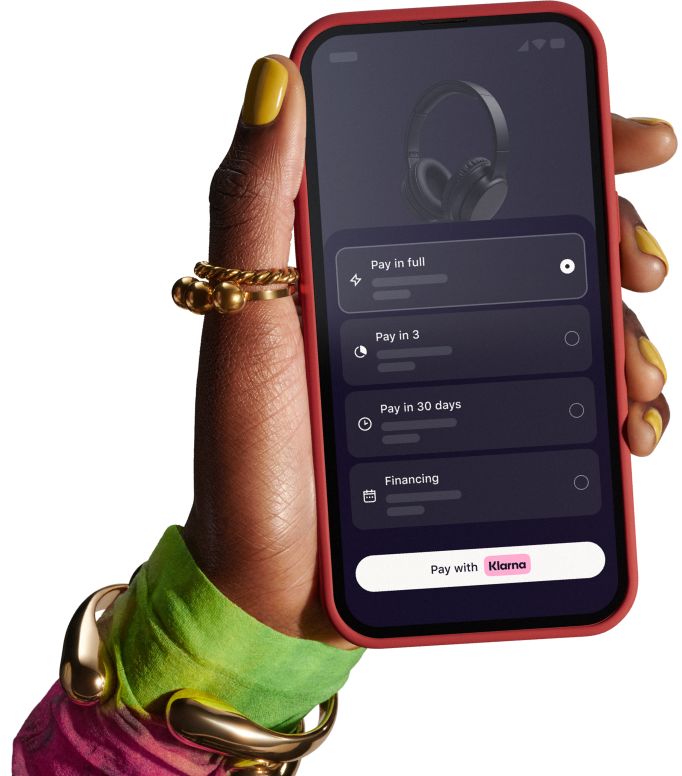 Klarna payment, interest free installment
